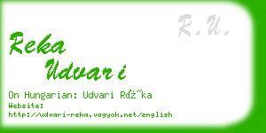 reka udvari business card